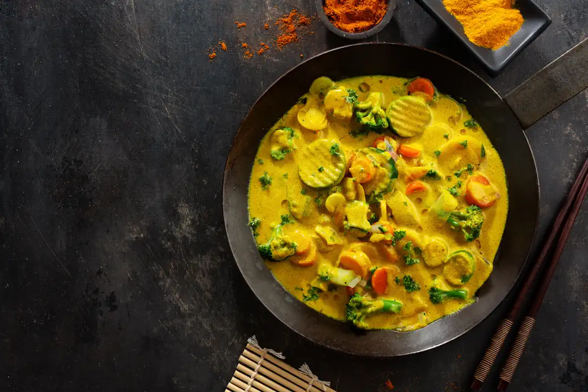 Un plat de légumes aux curry
